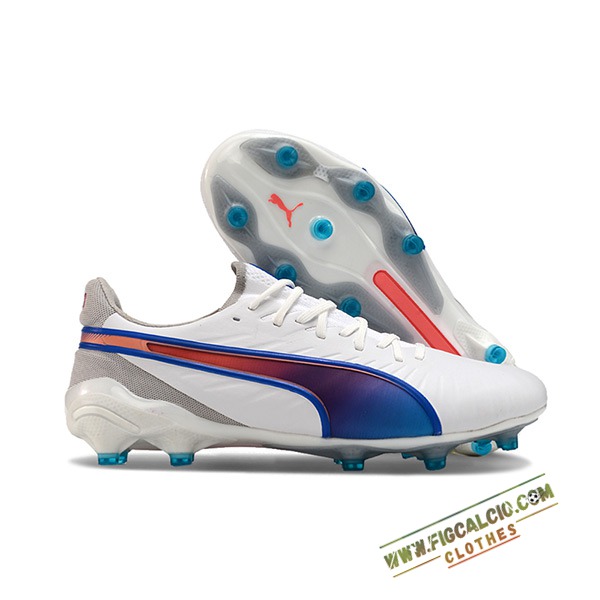 PUMA Scarpe Da Calcio KING FG/AG Bianco/Grigio/Arancia/Blu