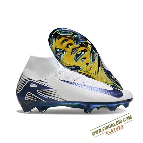 Nike Scarpe Da Calcio Air Zoom Mercurial Superfly IIX Elite FG Bianco/Blu