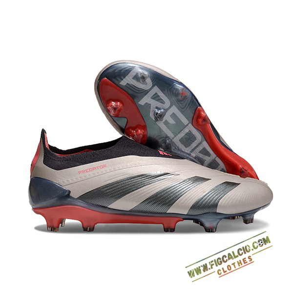 Adidas Scarpe Da Calcio PREDATOR ELITE LACELESS BOOTS FG Grigio/Arancia -02