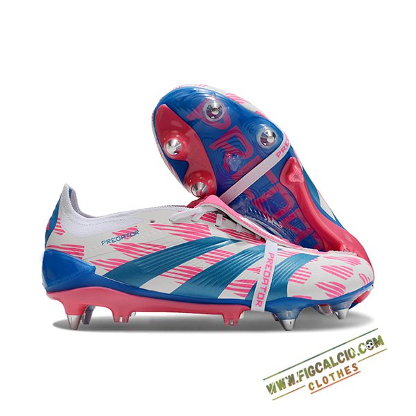Adidas Scarpe Da Calcio Predator Elite Tongue SG Bianco/Rosa/Blu