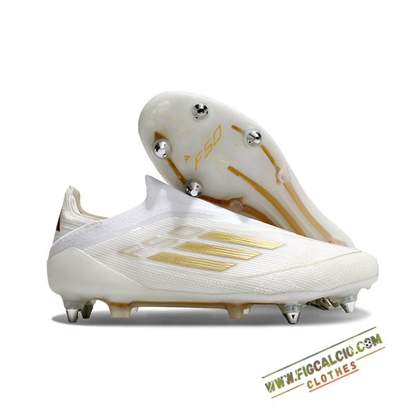 Adidas Scarpe Da Calcio F50 Elite Laceless SG Bianco/Giallo