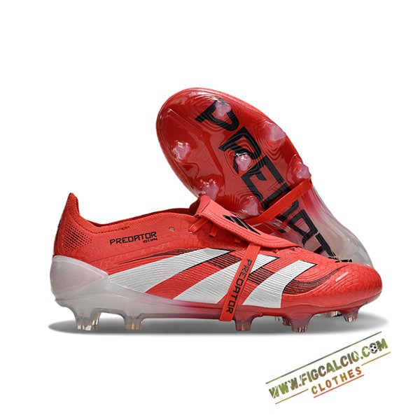 Adidas Scarpe Da Calcio 25 Predator Elite Tongue FG Rosso/Bianco