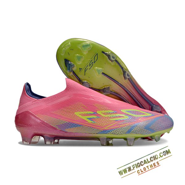 Adidas Scarpe Da Calcio F50 Elite Laceless FG Rosa/Grigio/Blu