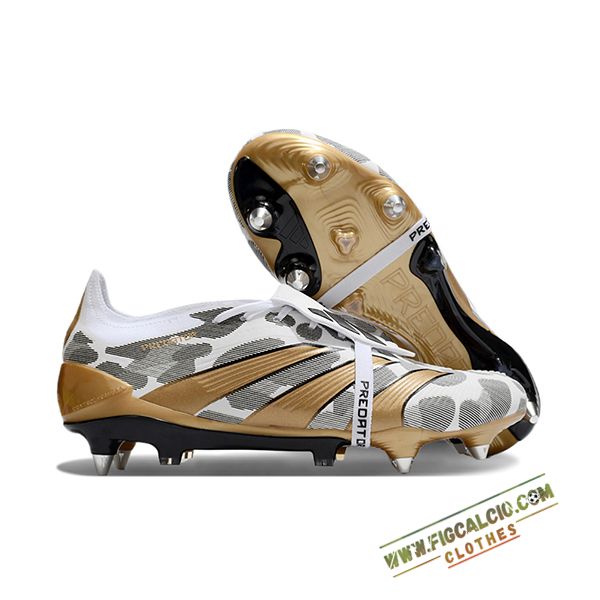 Adidas Scarpe Da Calcio Predator Elite Tongue SG Bianco/Giallo/Grigio