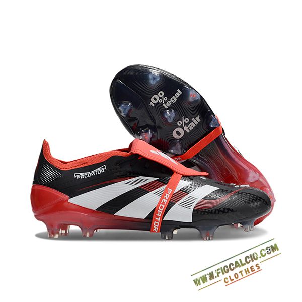Adidas Scarpe Da Calcio 25 Predator Elite Tongue FG Nero/Rosso/Bianco