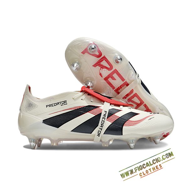 Adidas Scarpe Da Calcio 25 Predator Elite Tongue SG Bianco/Nero/Rosso