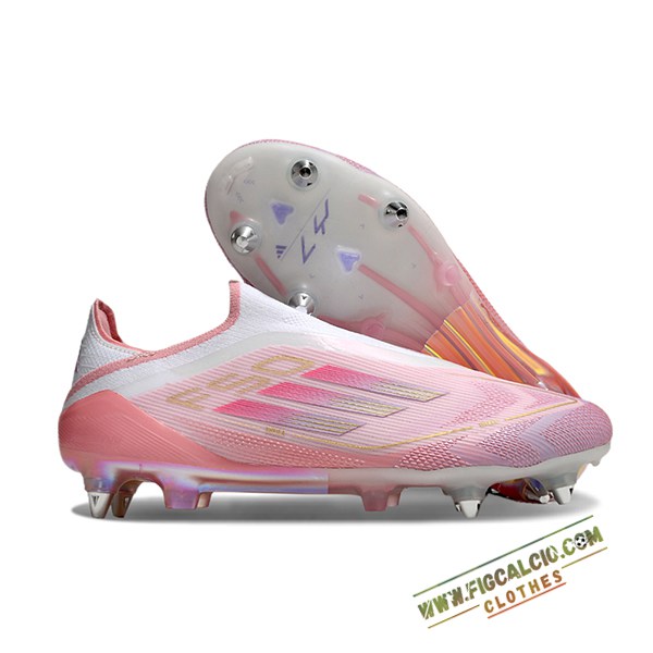 Adidas Scarpe Da Calcio F50 Elite Laceless SG Rosa/Bianco