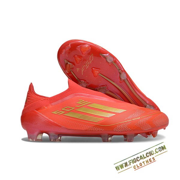 Adidas Scarpe Da Calcio F50 Elite Laceless FG Arancia/Rosa/Giallo
