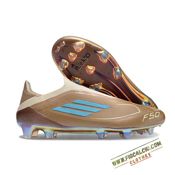 Adidas Scarpe Da Calcio F50 Elite Laceless FG Marrone/Blu