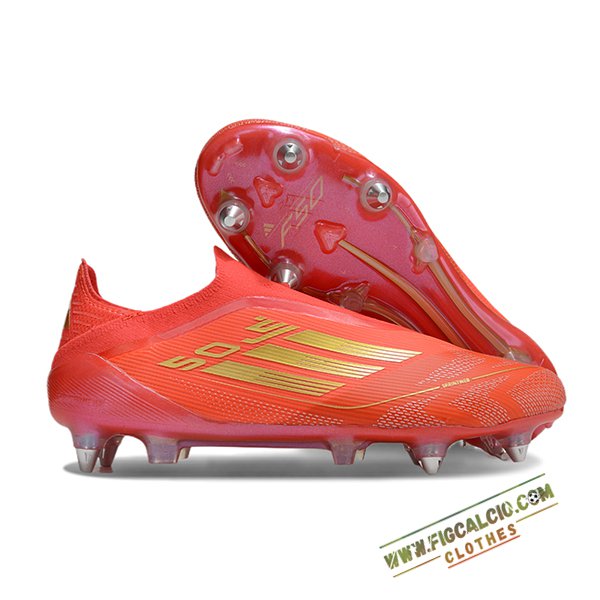 Adidas Scarpe Da Calcio F50 Elite Laceless SG Arancia/Rosa/Giallo -02