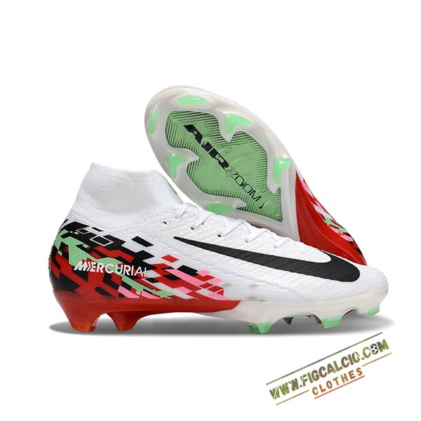 Nike Scarpe Da Calcio Air Zoom Mercurial Superfly IIX Elite FG Bianco/Nero/Rosso