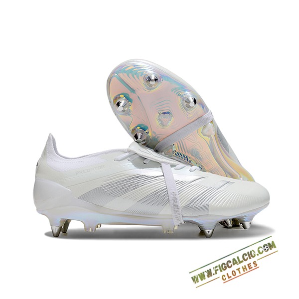 Adidas Scarpe Da Calcio Predator Elite Tongue SG Bianco/Grigio -02