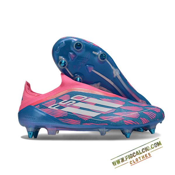 Adidas Scarpe Da Calcio F50 Elite Laceless SG Blu/Rosa/Bianco