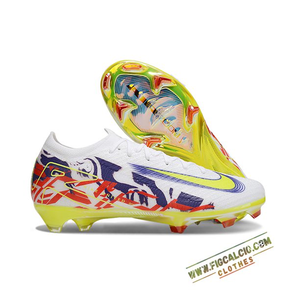 Nike Scarpe Da Calcio AIR Zoom Mercurial Vapor 16 Elite XXV FG Bianco/viola/Rosso/Giallo