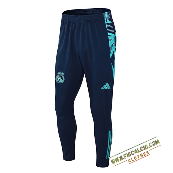 Pantaloni Da Allenamento Real Madrid Blu/Verde 2024/2025 -02