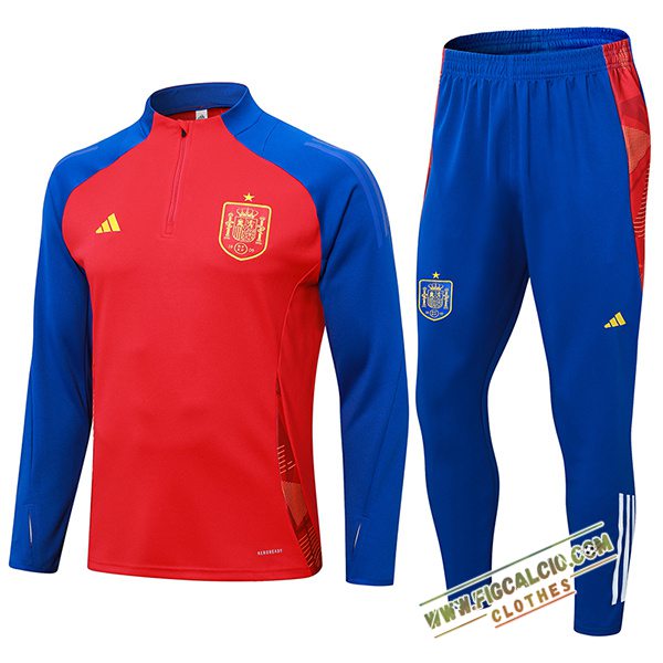 Insieme Tuta Calcio Spagna Rosso/Blu 2024/2025 -02