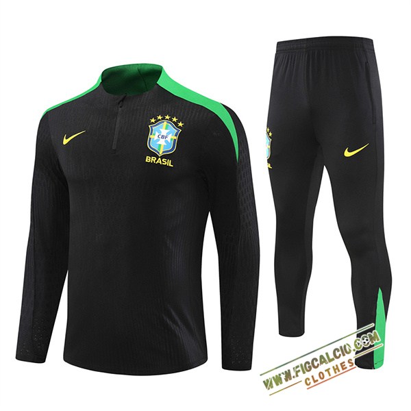Insieme Tuta Calcio Brasile Nero/Verde 2024/2025
