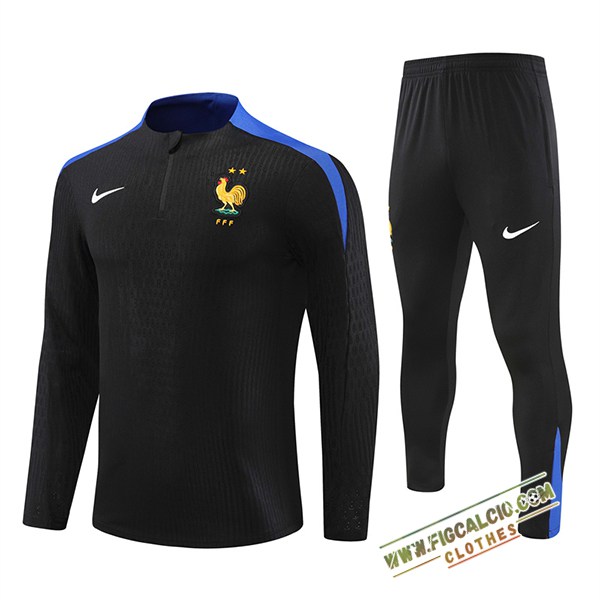 Insieme Tuta Calcio Francia Nero/Blu 2024/2025