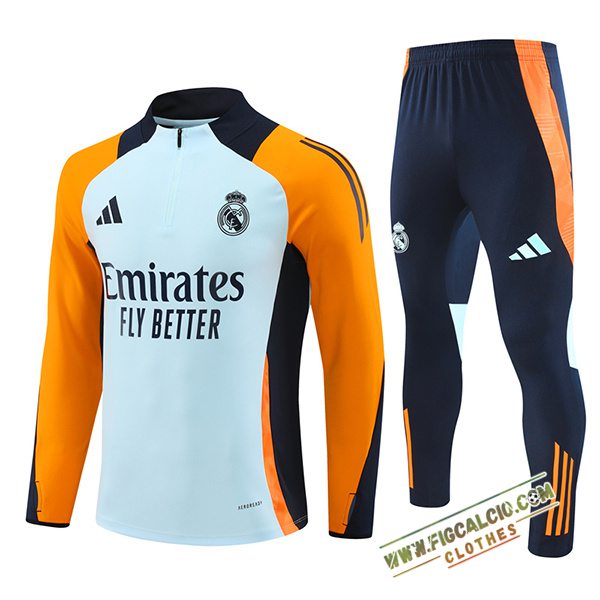 Insieme Tuta Calcio Real Madrid Blu/Nero/Arancia 2024/2025