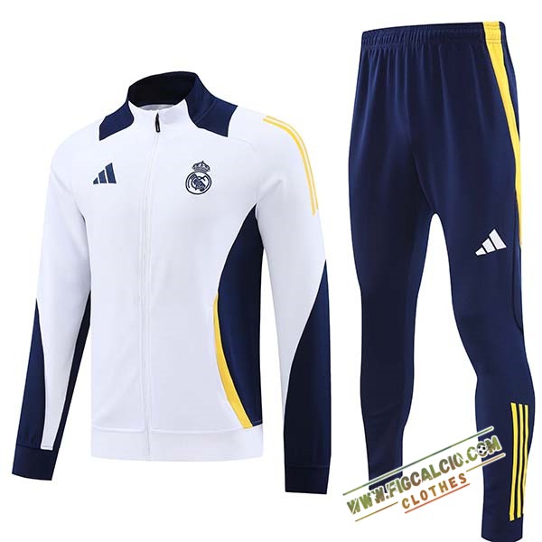Insieme Tuta Calcio - Giacca Real Madrid Bianco/Blu/Giallo 2024/2025