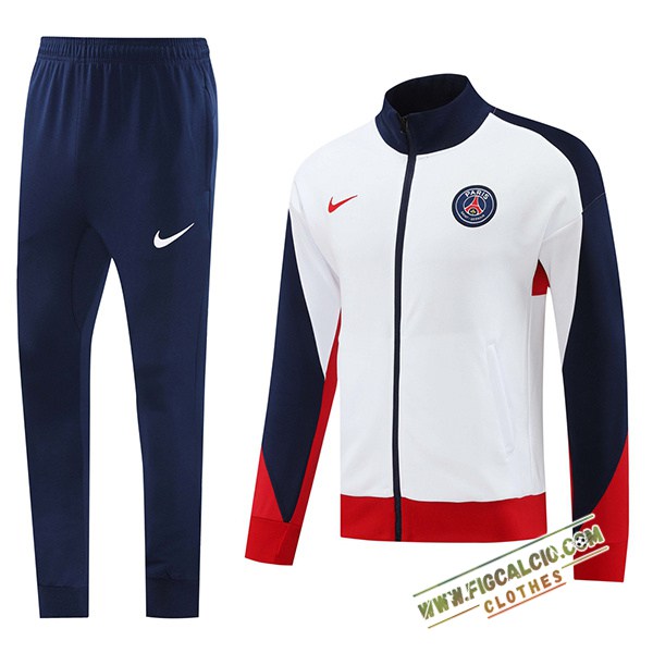 Insieme Tuta Calcio PSG Giacca Bianco/Blu/Rosso 2024/2025 -02