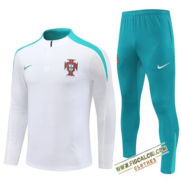 Insieme Tuta Calcio Portogallo Bianco/Verde 2024/2025 -02