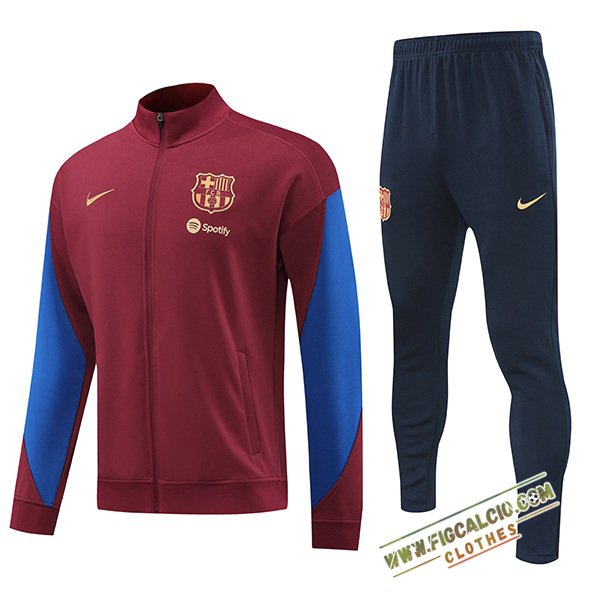 Insieme Tuta Calcio FC Barcellona Giacca Rosso/Blu 2024/2025 -03