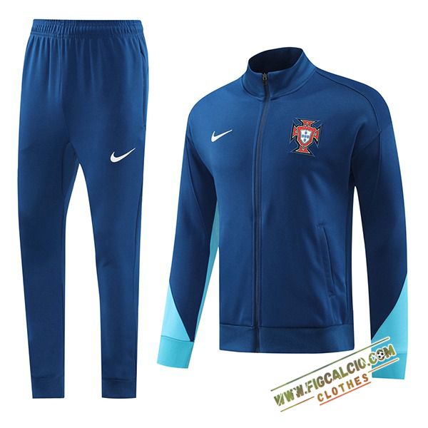 Insieme Tuta Calcio Portogallo Giacca Calcio Blu 2024/2025