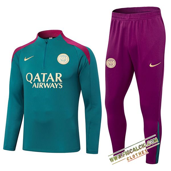 Insieme Tuta Calcio PSG Verde/viola 2024/2025