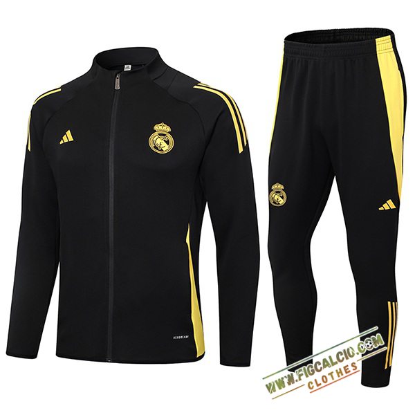 Insieme Tuta Calcio - Giacca Real Madrid Nero/Giallo 2024/2025