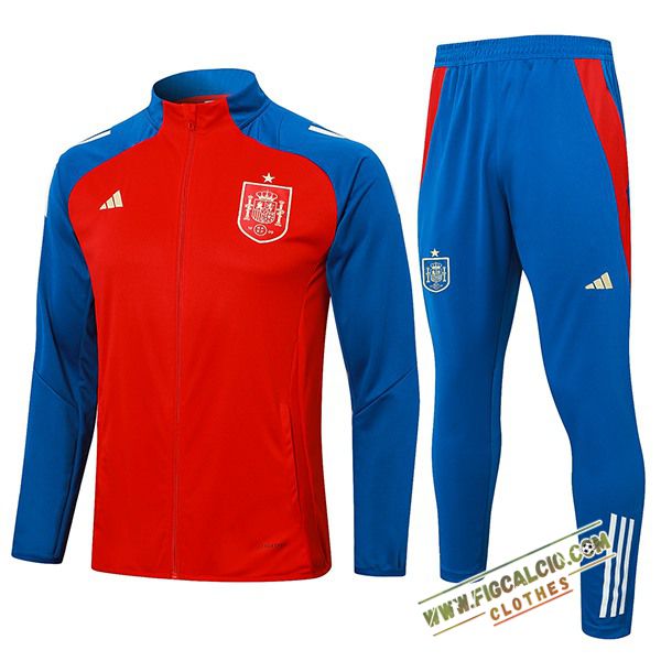 Insieme Tuta Calcio Giacca Spagna Rosso/Blu 2024/2025