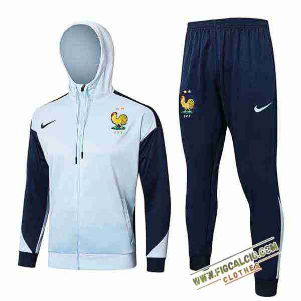 Giacca Con Cappuccio Tuta Giacca A Vento Francia Blu 2024/2025