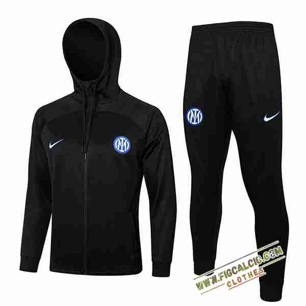 Giacca Con Cappuccio Tuta Giacca A Vento Inter Milan Nero 2024/2025
