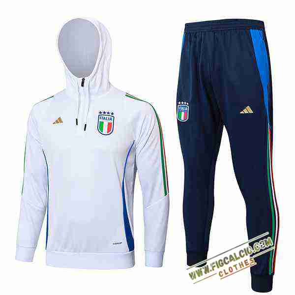 Giacca Con Cappuccio Tuta Giacca A Vento Italia Bianco/Blu 2024/2025