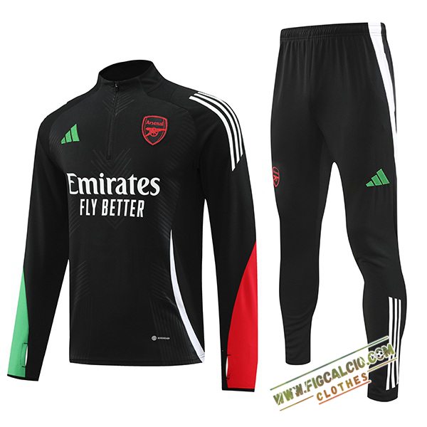 Insieme Tuta Calcio Arsenal Nero/Verde/Rosso 2024/2025
