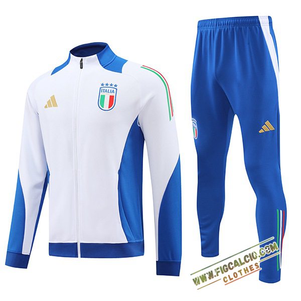Insieme Tuta Calcio Giacca Italia Bianco/Blu 2024/2025