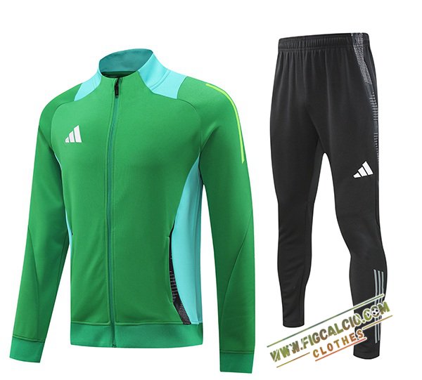 Insieme Tuta Calcio - Giacca Adidas Verde/Blu 2024/2025