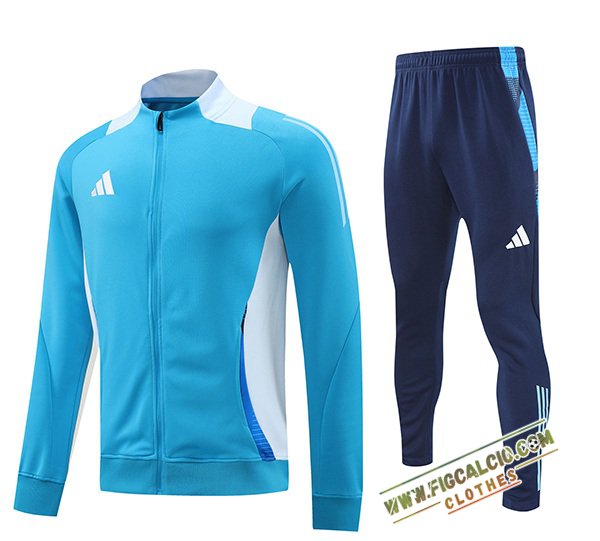 Insieme Tuta Calcio - Giacca Adidas Blu/Bianco 2024/2025