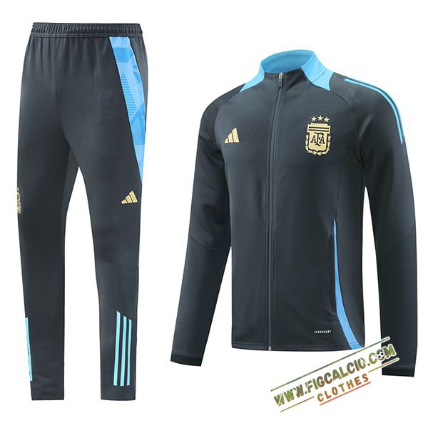 Insieme Tuta Calcio Giacca Argentina Grigio Scuro 2024/2025