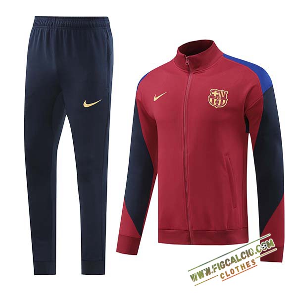 Insieme Tuta Calcio FC Barcellona Giacca Rosso/Nero 2024/2025