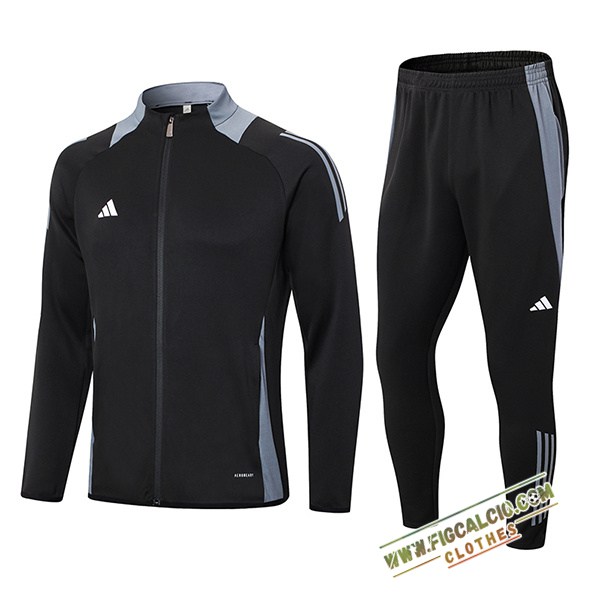 Insieme Tuta Calcio - Giacca Adidas Nero/Grigio 2024/2025