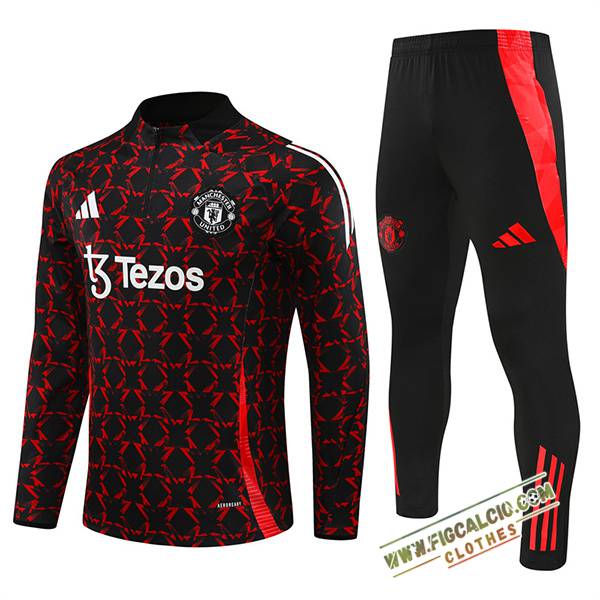 Insieme Tuta Calcio Manchester United Nero/Rosso 2024/2025