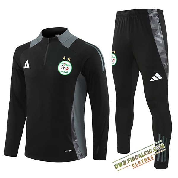 Insieme Tuta Calcio Algeria Nero/Grigio 2024/2025
