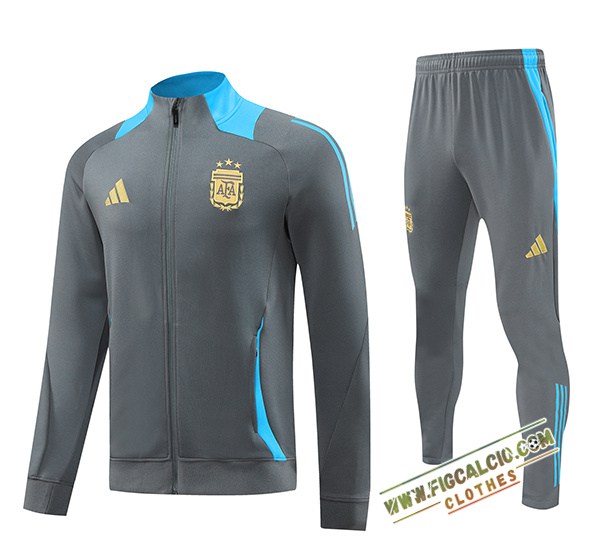 Insieme Tuta Calcio Giacca Argentina Grigio/Blu 2024/2025