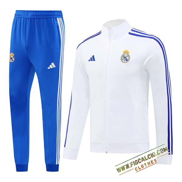 Insieme Tuta Calcio - Giacca Real Madrid Bianco/Blu 2024/2025