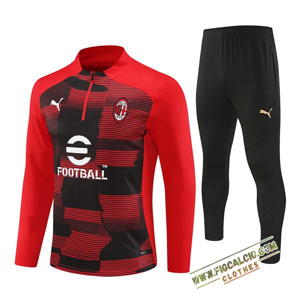 Insieme Tuta Calcio AC Milan Rosso/Nero 2024/2025 -03