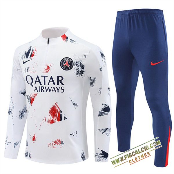 Insieme Tuta Calcio PSG Bianco 2024/2025