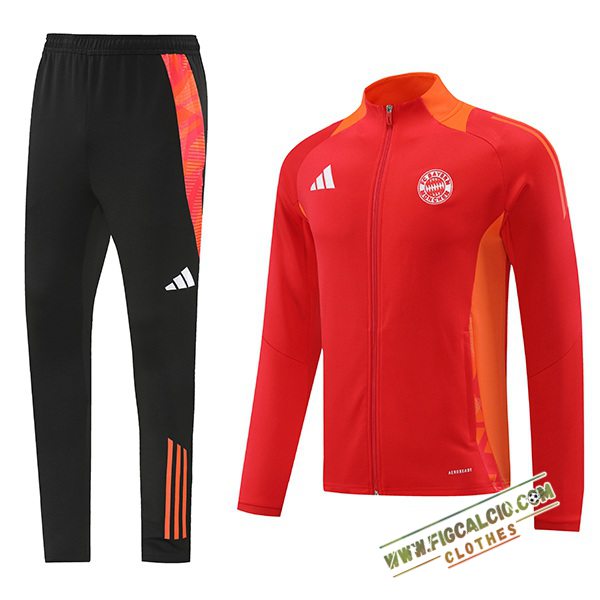 Insieme Tuta Calcio - Giacca Bayern Monaco Rosso/Arancia 2024/2025