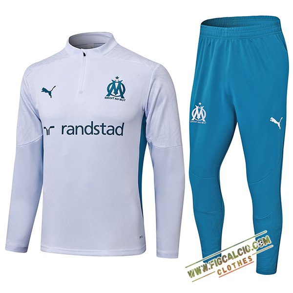 Insieme Tuta Calcio Marsiglia Bianco/Blu 2024/2025