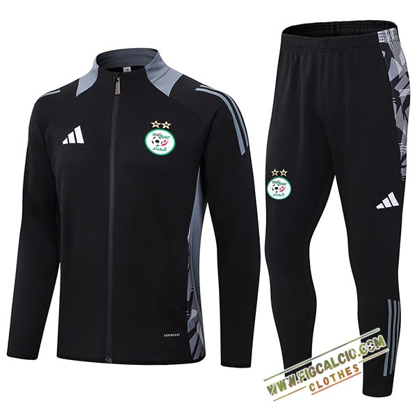 Insieme Tuta Calcio Giacca Algeria Nero/Grigio 2024/2025
